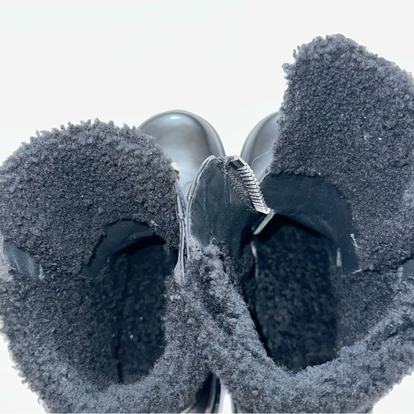 Chloe Roy Shearling-Lined Leather Black Ankle Boots Size 36.5 - Picture 13 of 14